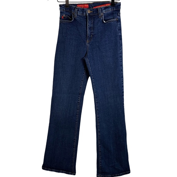 Vintage NYDJ Size 4 Dark Indigo Straight Leg Tummy Tuck Jeans Made in USA Comfy‎ - Picture 1 of 11